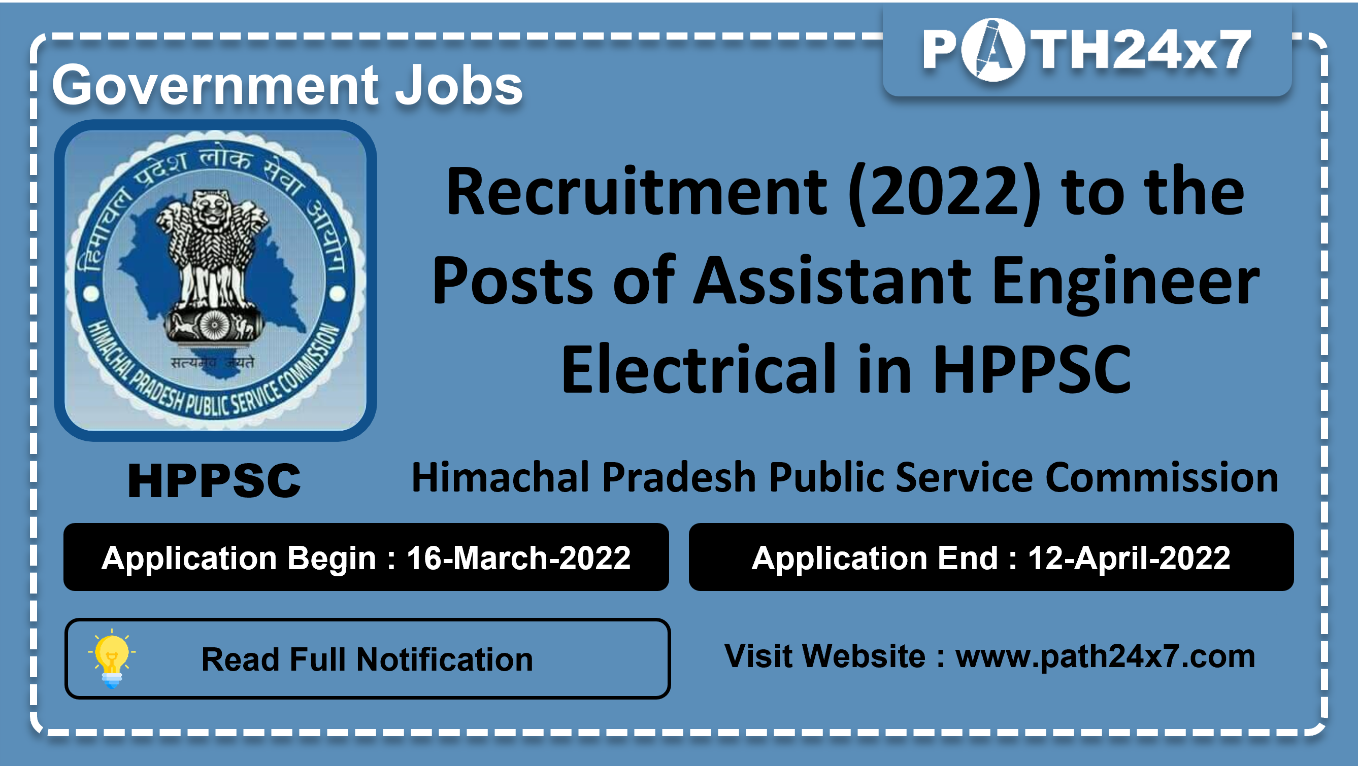 Recruitment (2022) to the Posts of Assistant Engineer Electrical in HPPSC, No. of Vacancies -76, Important Dates, Application Fees, Age Limit, Pay Scale, Educational Qualification, Document Required, Vacancy Details, How to Apply By Online | Himachal Pradesh Public Service Commission